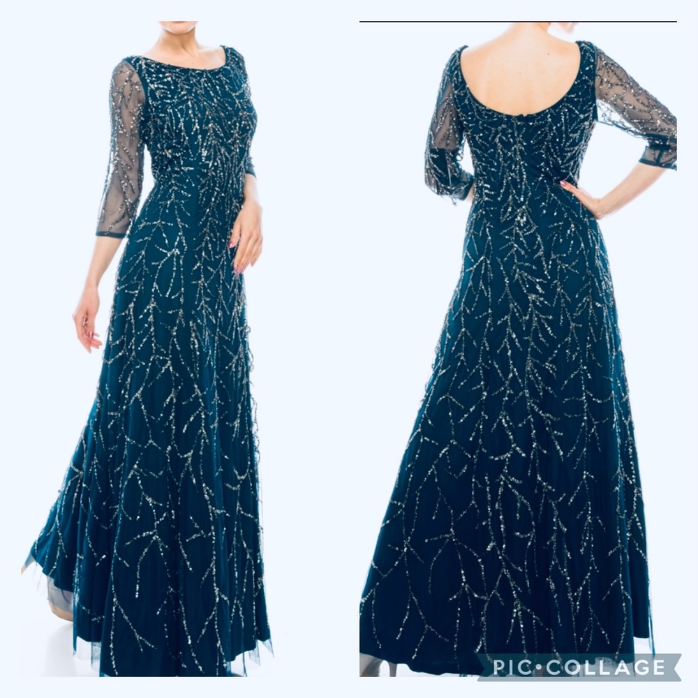 Aidan Mattox evening sequins and beaded Gown - Picture 2 of 10